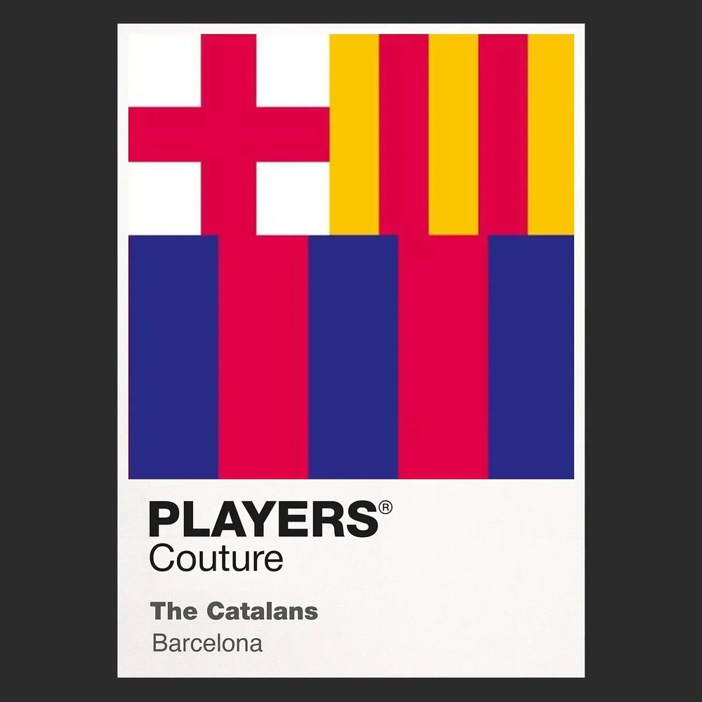 Barcelona Logo Classic Football Shirt Colours Frame Men's T-Shirt – black close-up detail shot of the Barcelona Players