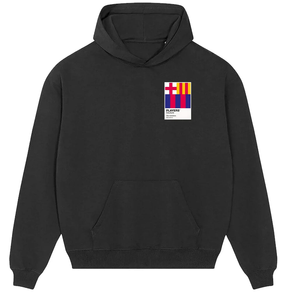 Barcelona hoodie – black men's hoodie featuring the Barcelona Players Couture logo