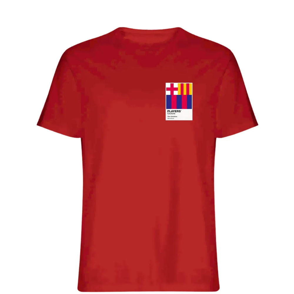 Barcelona t-shirt – red men's t-shirt featuring the Barcelona Players Couture logo