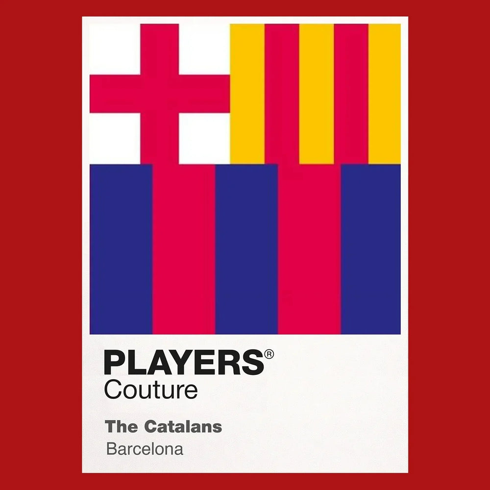 Barcelona Logo Classic Football Shirt Colours Frame Men's T-Shirt – red close-up detail shot of the Barcelona Players