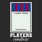 Barcelona Monopoly Card t-shirt – black men's t-shirt with white Barcelona Monopoly Card letters and Players Couture logo on