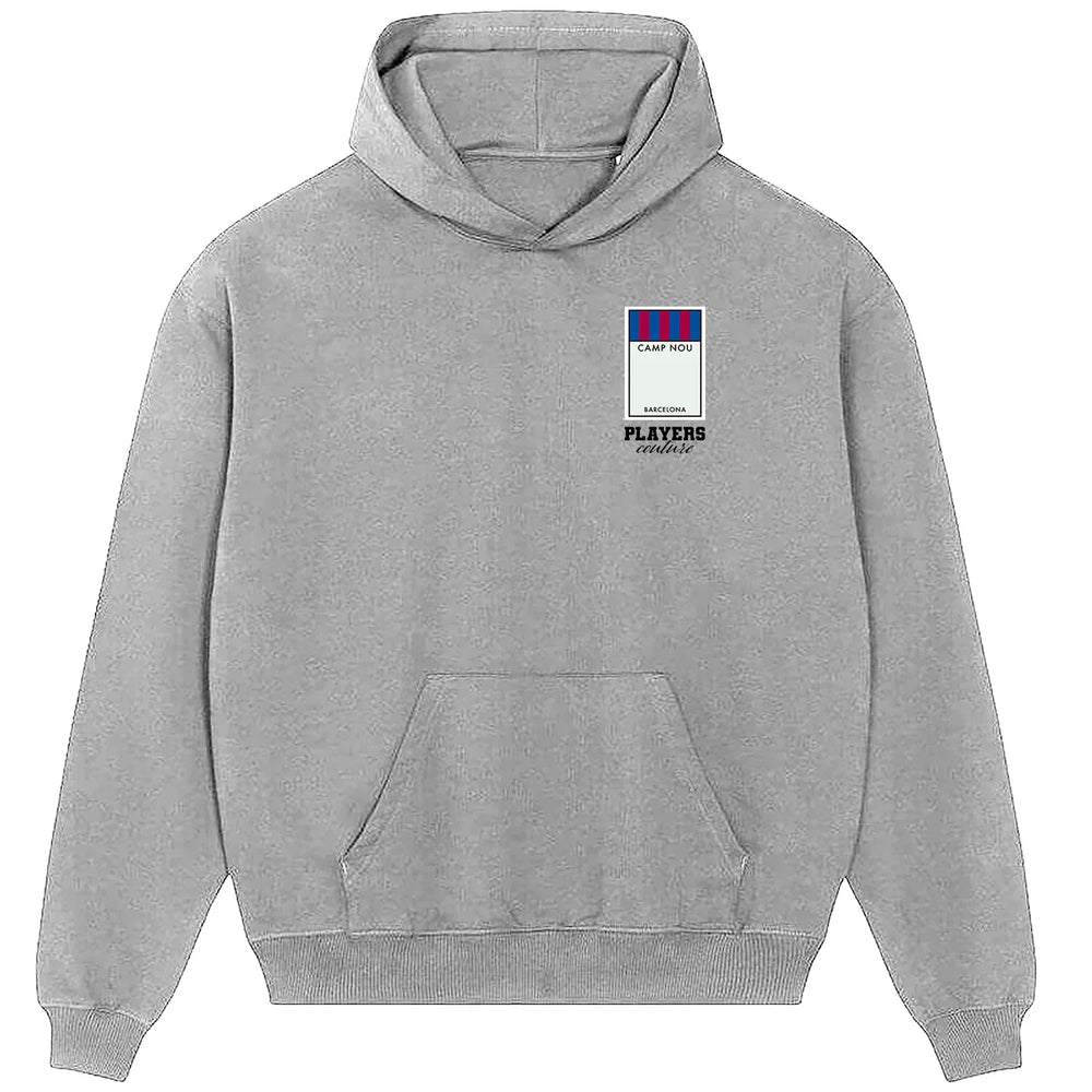 Barcelona Monopoly Card Players Couture Men's Hoodie - Gray / S | Barcelona, Football, Hoodies, Men's, Monopoly Card Collection, Volume 2