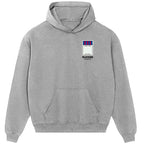 Barcelona Monopoly Card hoodie – close-up of white Barcelona Monopoly Card lettering and Players Couture logo on the chest