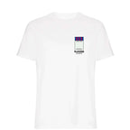 Barcelona Monopoly Card t-shirt – red men's t-shirt with white Barcelona Monopoly Card letters and Players Couture logo on