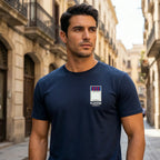 Atletico Madrid t-shirt – white men's t-shirt with black Atletico Madrid letters and Players Couture logo on the chest