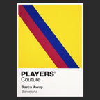 Barcelona Away Classic Football Shirt Colours Frame Men's T-Shirt – yellow close-up detail shot of the Barcelona Away