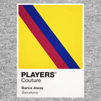 Barcelona Away Classic Football Shirt Colours Frame Men's T-Shirt – yellow close-up detail shot of the Barcelona Away