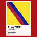 Barcelona Away Classic Football Shirt Colours Frame Men's T-Shirt – yellow close-up detail shot of the Barcelona Away