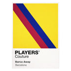 Barcelona Away Classic Football Shirt Colours Frame Men's T-Shirt – yellow close-up detail shot of the Barcelona Players