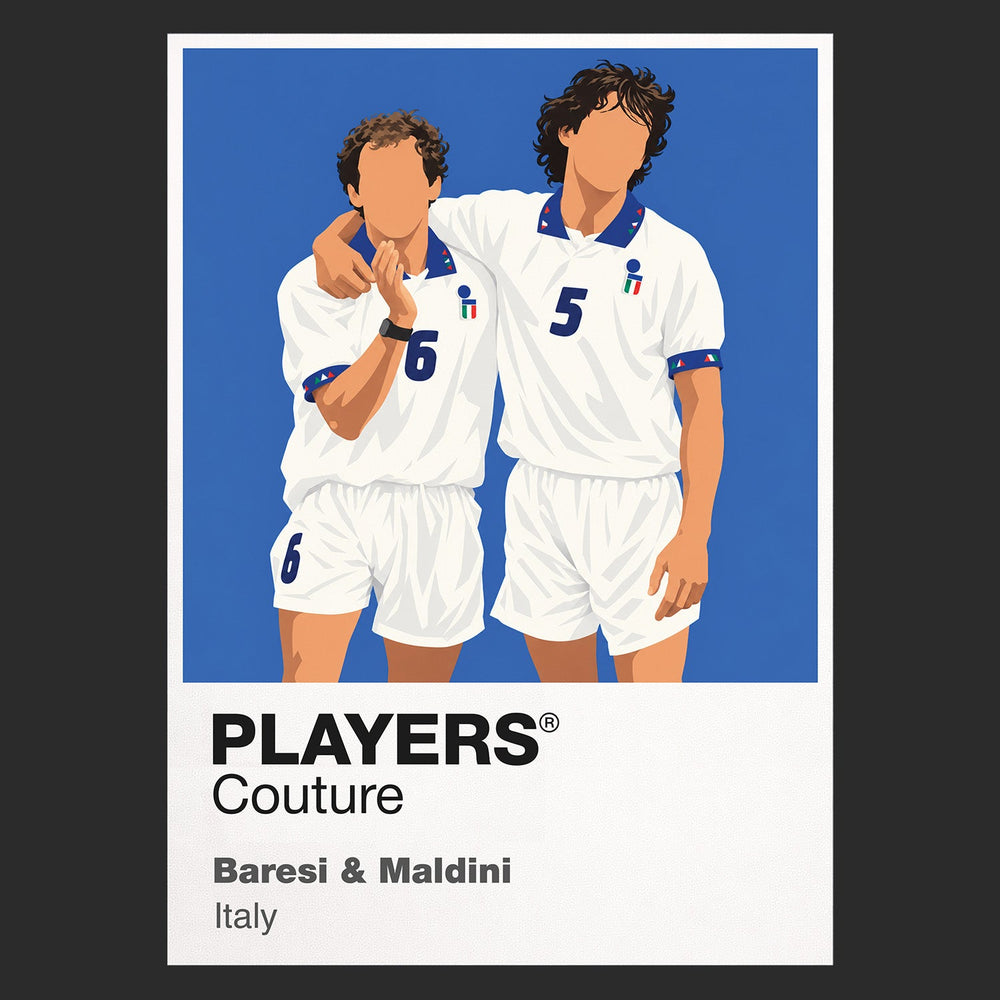 Franco Baresi and Paolo Maldini Italy Icon Frame artwork in black