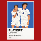 Franco Baresi and Paolo Maldini Italy Icon Frame artwork in red