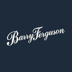 Barry Ferguson Logo Men's T-Shirt – navy close-up detail shot of the Barry Ferguson Players Couture logo design
