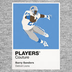 Barry Sanders Lions American Football Icon Frame Men's T-Shirt