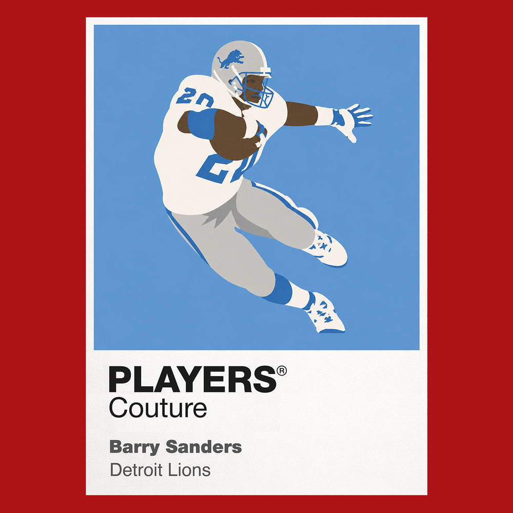 Barry Sanders Lions American Football Icon Frame Men's T-Shirt
