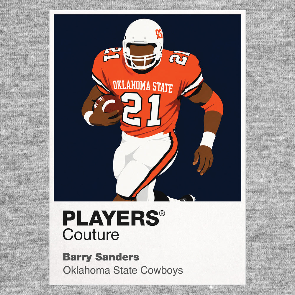 Barry Sanders Oklahoma State Cowboys American Football Icon Frame Men's Hoodie