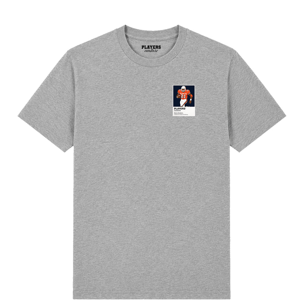 Barry Sanders Oklahoma State Cowboys American Football Icon T-Shirt für Herren mit Rahmen