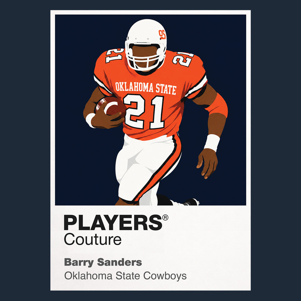 Barry Sanders Oklahoma State Cowboys American Football Icon Frame Men's Hoodie
