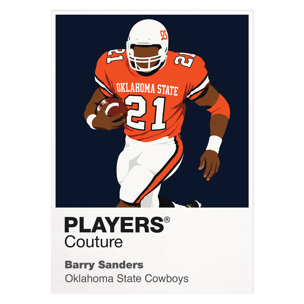 Barry Sanders Oklahoma State Cowboys American Football Icon Frame Men's Hoodie