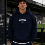 baseball name-print hoodie - navy