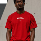 Baseball red T-shirt lifestyle photograph