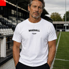 Baseball white T-shirt lifestyle photograph