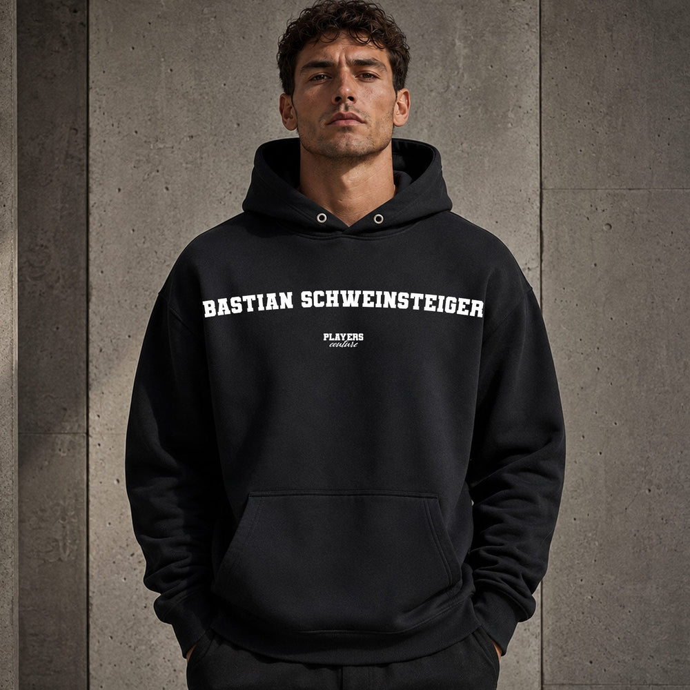 bastian-schweinsteiger name-print hoodie - black