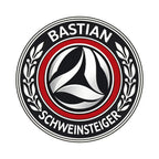 Bastian Schweinsteiger Logo Men's T-Shirt – white close-up detail shot of the Bastian Schweinsteiger Players Couture logo