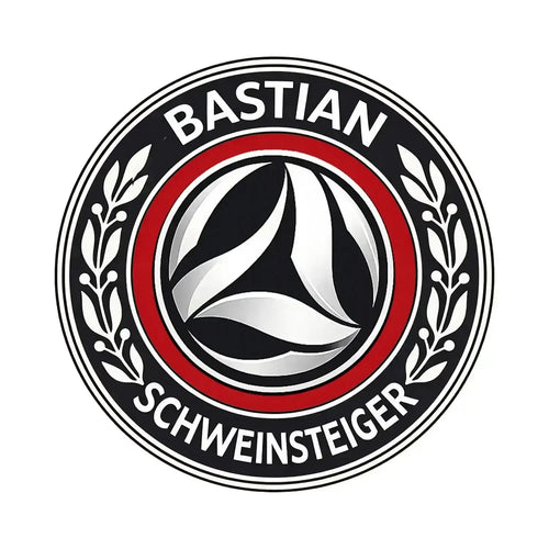 Bastian Schweinsteiger Logo Men's T-Shirt – white close-up detail shot of the Bastian Schweinsteiger Players Couture logo