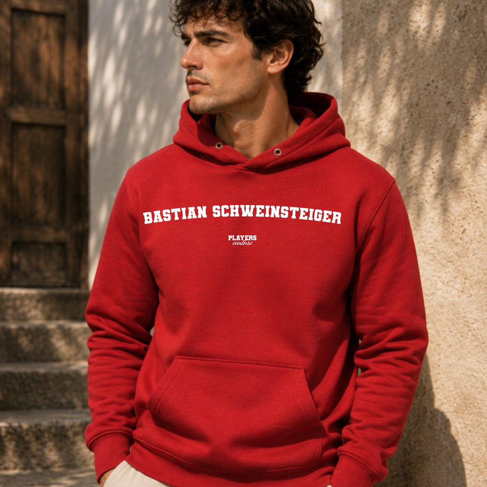 bastian-schweinsteiger name-print hoodie - red