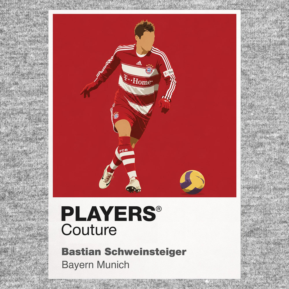 Bastian Schweinsteiger Bayern Munich grey Icon Frame artwork detail