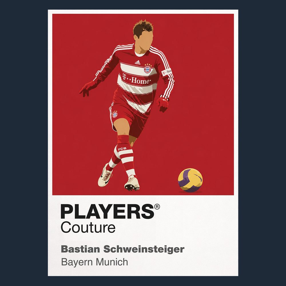 Bastian Schweinsteiger Bayern Munich navy Icon Frame artwork detail
