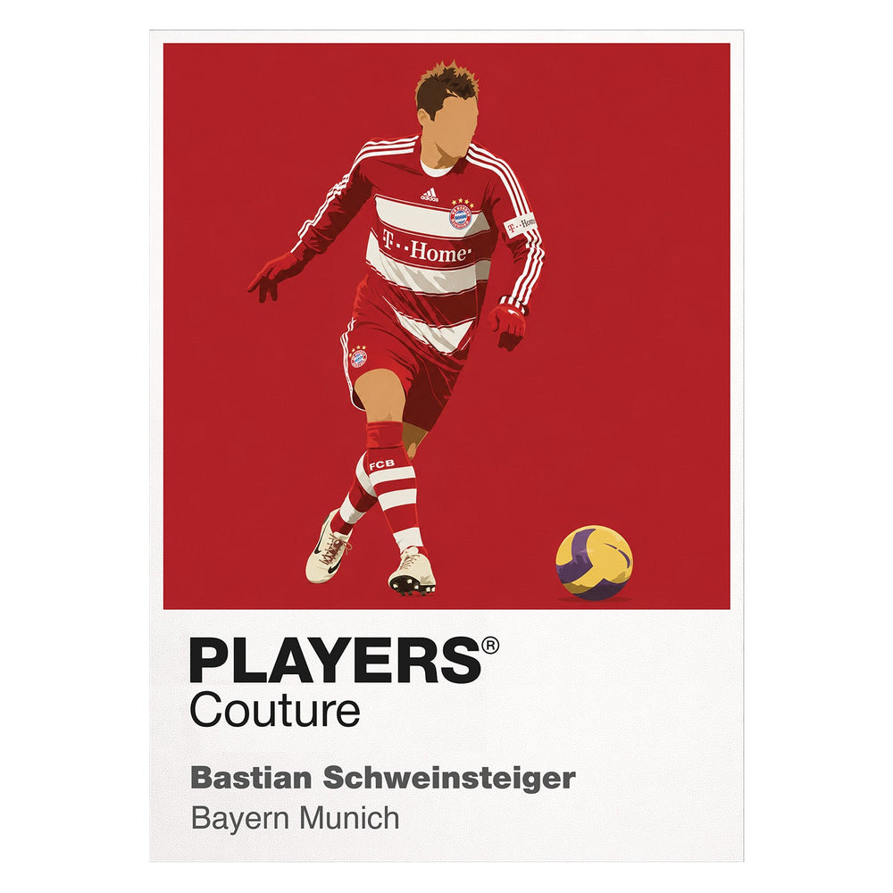 Bastian Schweinsteiger Bayern Munich white Icon Frame artwork detail