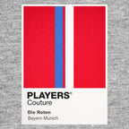 Bayern Munich Classic Football Shirt Colours Frame Men's T-Shirt – grey close-up detail shot of the Bayern Munich Players