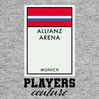Bayern Munich Monopoly Card t-shirt – grey men's t-shirt with black Bayern Munich Monopoly Card letters and Players Couture