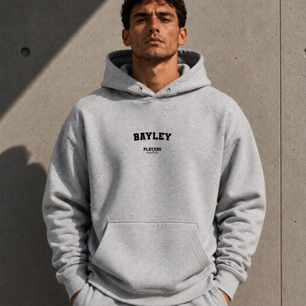 bayley name-print hoodie - grey