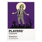 Beetlejuice Betelgeuse in his striped suit within Tim Burton's handcrafted afterlife Icon Frame artwork on white