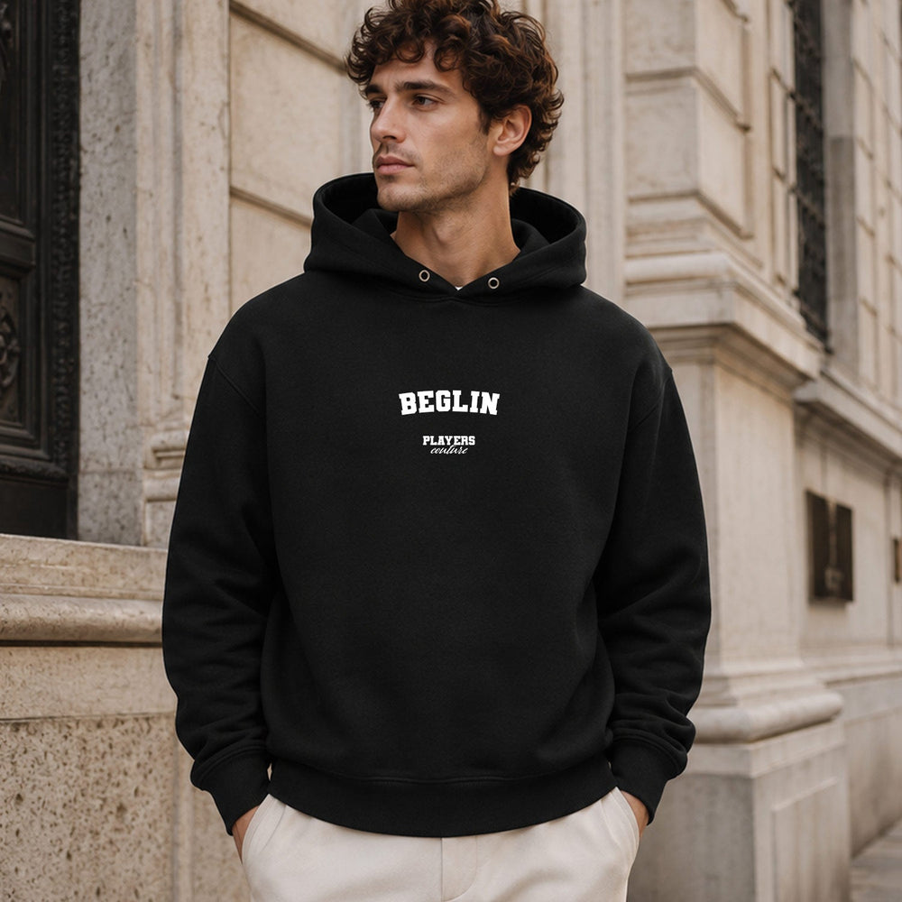 beglin name-print hoodie - black