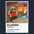 Belgium Football Cool Bunny Kids Hoodie – Belgium football cool bunny artwork close-up on Navy – Players Couture