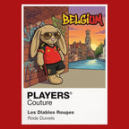 Belgium Football Cool Bunny Kids T-Shirt – Belgium football cool bunny artwork close-up on Red – Players Couture