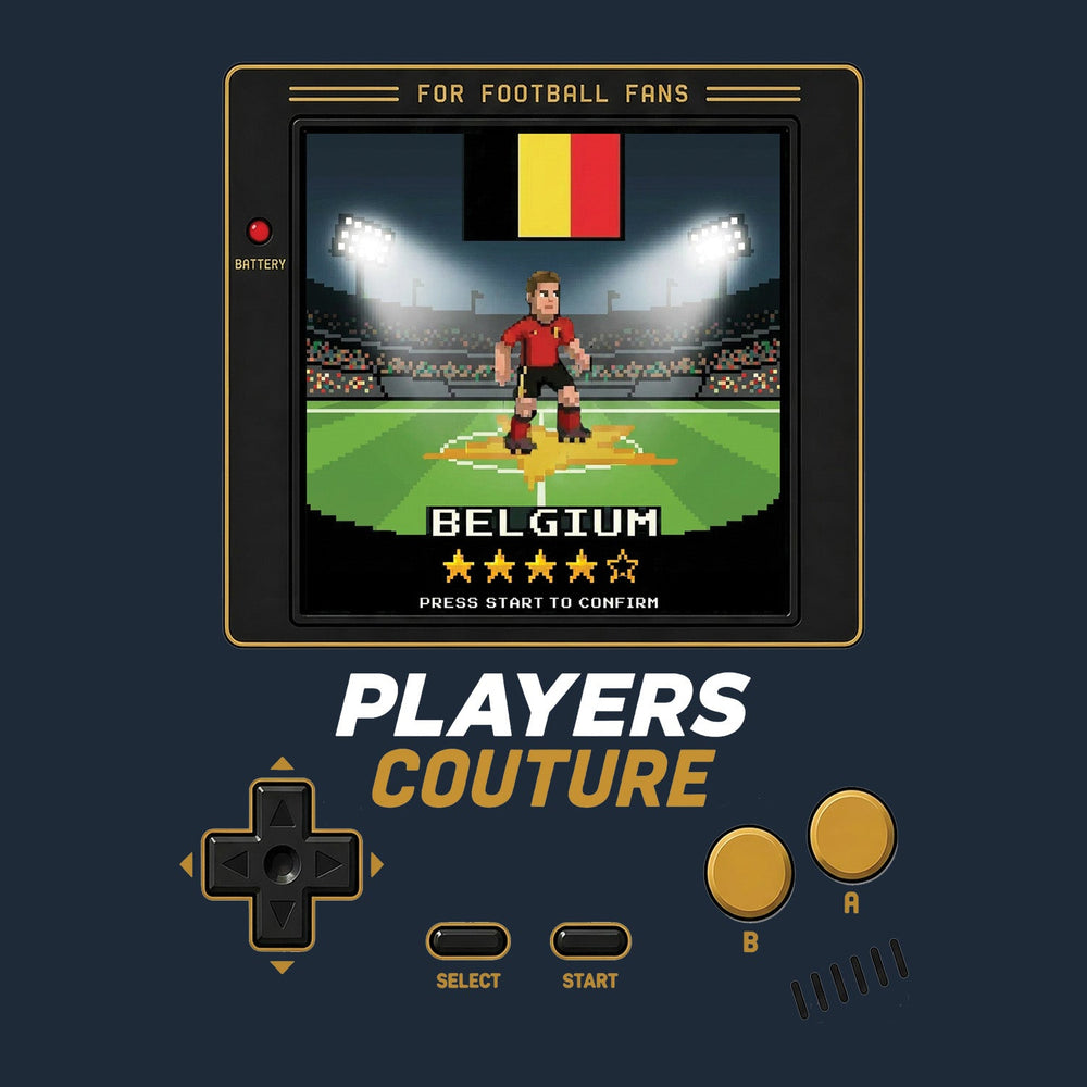 Belgium World Cup 8-Bit Men's Hoodie retro gaming football design by Players Couture