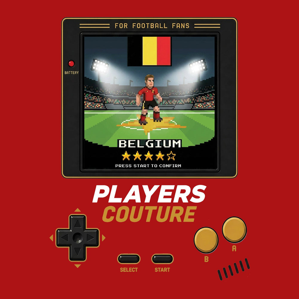 Belgium World Cup 8-Bit Men's T-Shirt retro gaming football design by Players Couture