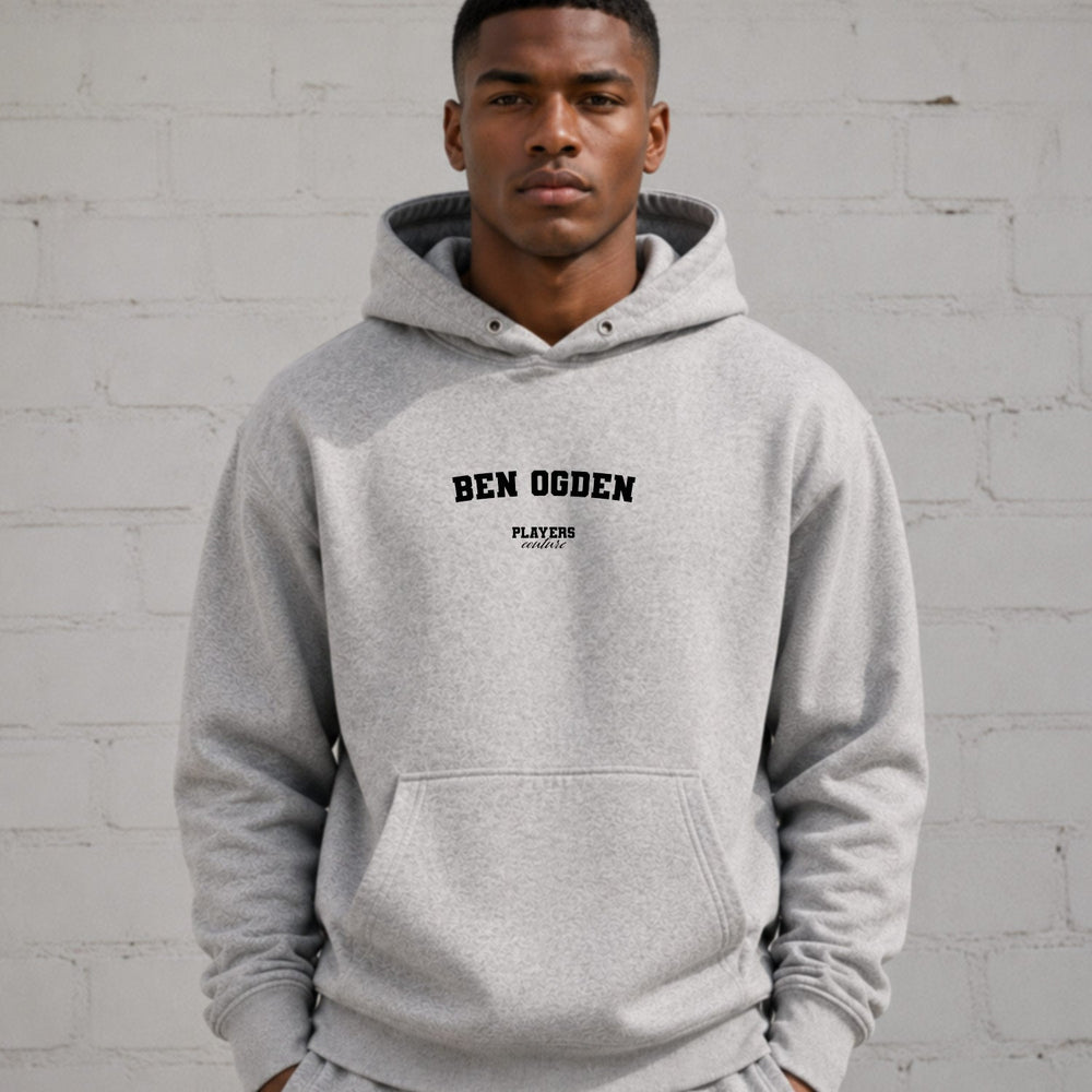 ben-ogden name-print hoodie - grey