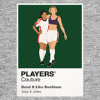 Bend It Like Beckham Jess and Jules pursuing football at Hounslow Harriers while expectations close around them Icon Frame artwork in grey