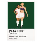 Bend It Like Beckham Jess and Jules pursuing football at Hounslow Harriers while expectations close around them Icon Frame artwork on white