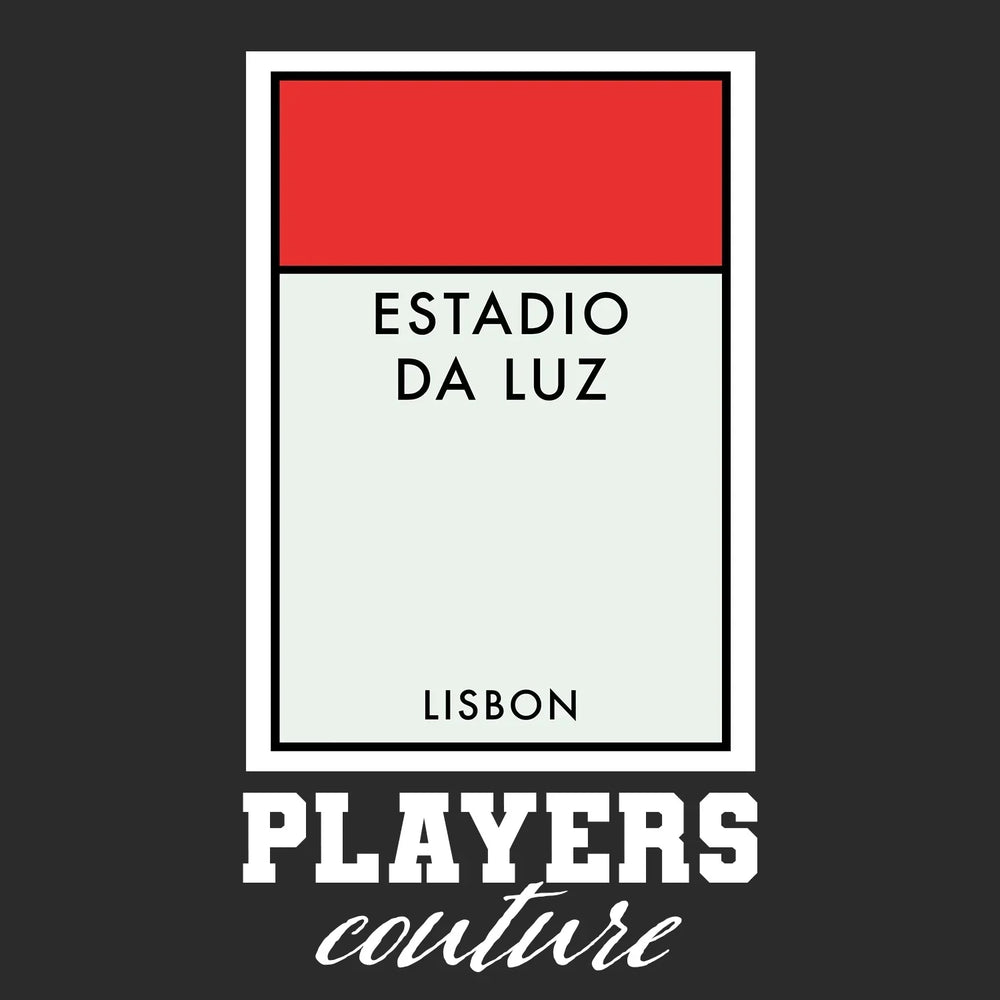 Benfica Monopoly Card t-shirt – black men's t-shirt with white Benfica Monopoly Card letters and Players Couture logo on the