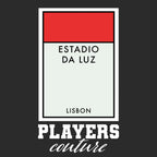 Benfica Monopoly Card t-shirt – black men's t-shirt with white Benfica Monopoly Card letters and Players Couture logo on the