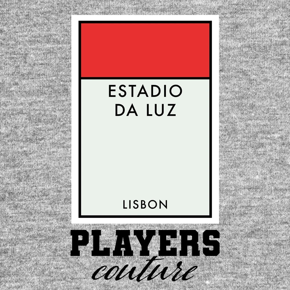 Benfica Monopoly Card t-shirt – grey men's t-shirt with black Benfica Monopoly Card letters and Players Couture logo on the