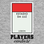 Benfica Monopoly Card t-shirt – grey men's t-shirt with black Benfica Monopoly Card letters and Players Couture logo on the