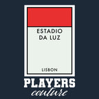 Benfica Monopoly Card t-shirt – navy men's t-shirt with white Benfica Monopoly Card letters and Players Couture logo on the