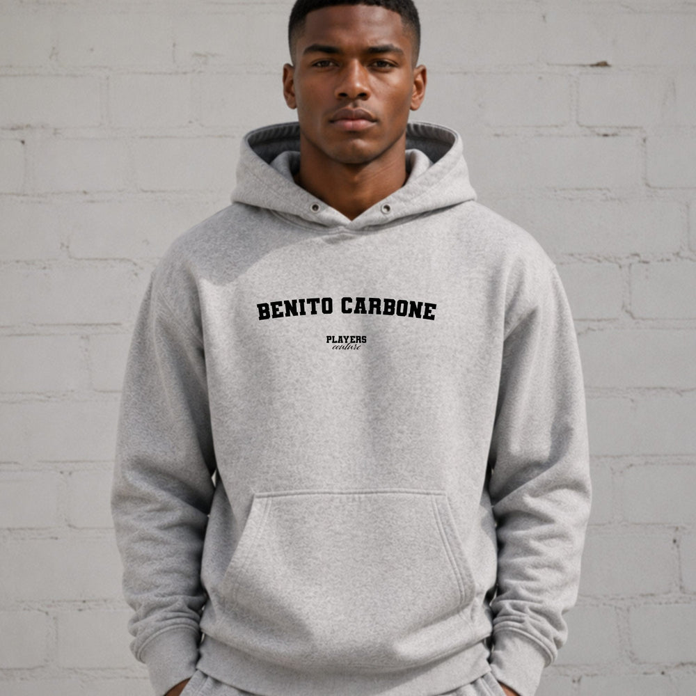 benito-carbone name-print hoodie - grey